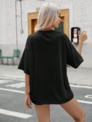 Remera Oversize con Gráfica de Letras y Hombros Caídos
