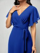 Mono Elegante de Pierna Ancha con Lazo y Mangas Mariposa