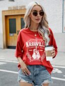 Remera Oversize con Gráfica de Letras y Hombros Caídos