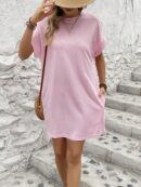 Vestido Casual Manga Murciélago con Bolsillo Oculto