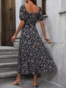 Vestido Largo Boho Floral con Nudo y Abertura en Pierna
