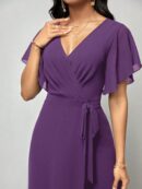 Mono Elegante de Pierna Ancha con Lazo y Mangas Mariposa