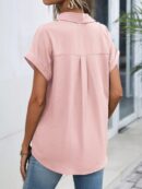 Camisa Casual de Manga Murciélago con Botones Frontales