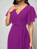 Mono Elegante de Pierna Ancha con Lazo y Mangas Mariposa