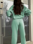 Conjunto de Sudadera y Pantalón con Cierre y Hombros Caídos