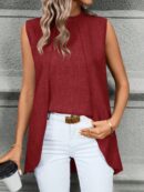 Blusa de Verano Texturizada y Asimétrica sin Mangas