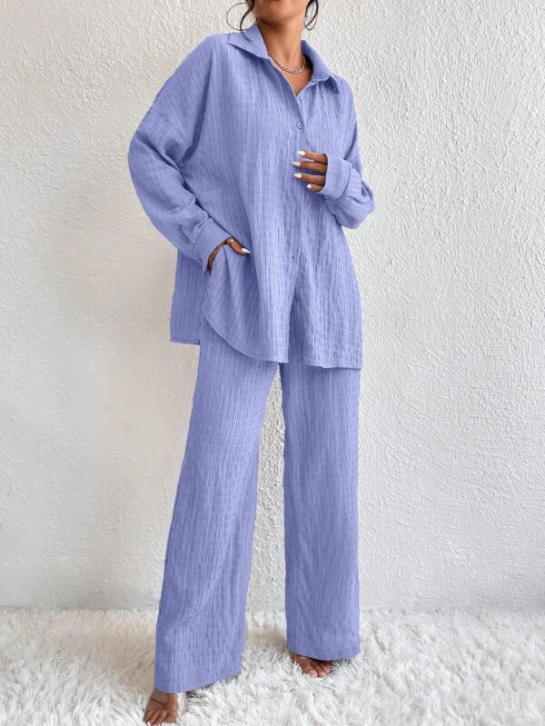 Conjunto Casual de Blusa Suelta y Pantalones con Manga Caída - Image 94