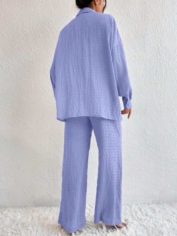Conjunto Casual de Blusa Suelta y Pantalones con Manga Caída - Image 95