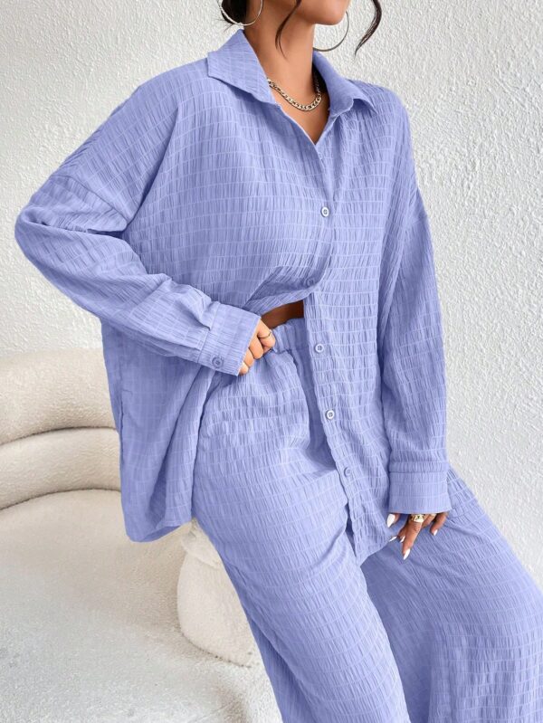Conjunto Casual de Blusa Suelta y Pantalones con Manga Caída - Image 99