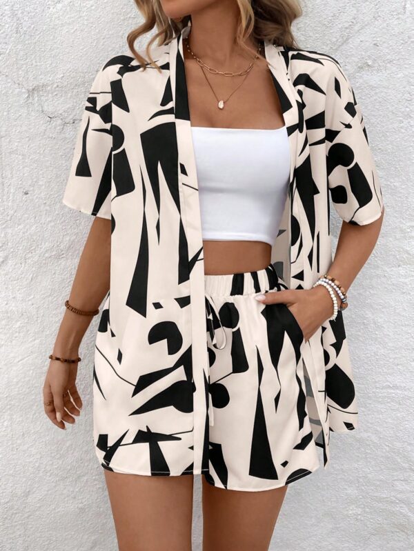 Conjunto Veraniego de Blusa y Shorts con Estampado Geométrico - Image 24