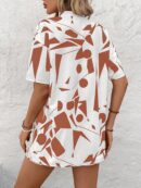 Conjunto Veraniego de Blusa y Shorts con Estampado Geométrico