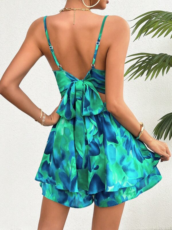 Romper de Verano Tie Dye para Mujer con Recortes y Botón Frontal - Image 2