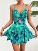 Romper de Verano Tie Dye para Mujer con Recortes y Botón Frontal