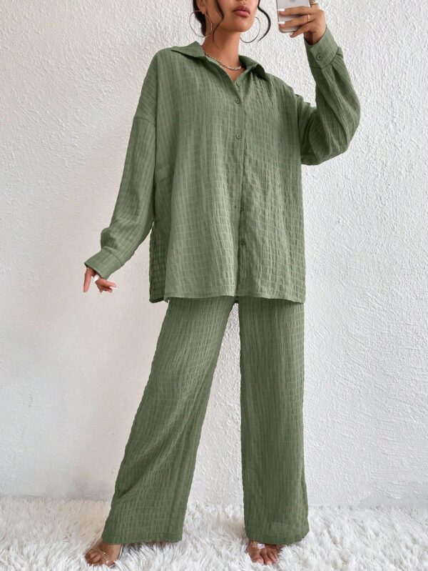 Conjunto Casual de Blusa Suelta y Pantalones con Manga Caída - Image 55