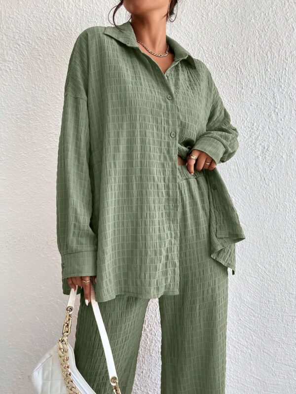 Conjunto Casual de Blusa Suelta y Pantalones con Manga Caída - Image 57