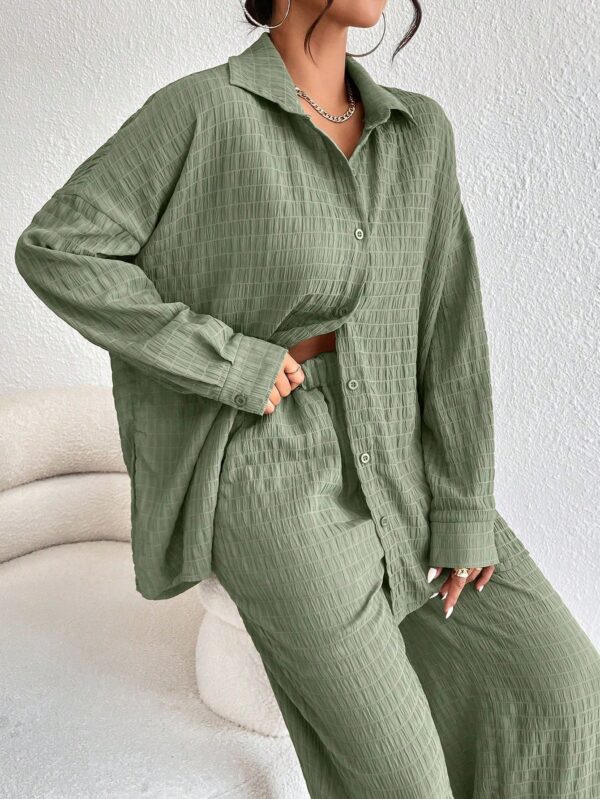 Conjunto Casual de Blusa Suelta y Pantalones con Manga Caída - Image 58