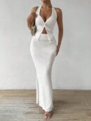 Set de Verano Top Halter con Nudo Frontal y Falda Sirena