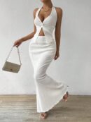 Set de Verano Top Halter con Nudo Frontal y Falda Sirena
