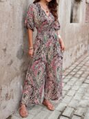 Mono Bohemio de Cintura Alta y Estampado Aleatorio
