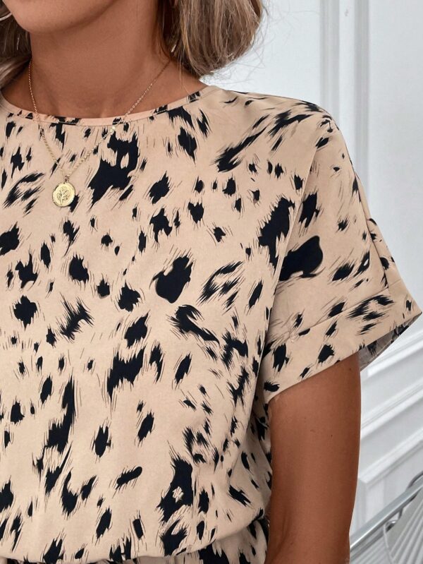 Mono Elegante de Pierna Ancha con Cinturón y Cuello Redondo - Image 36