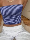 Top de Tubo Texturado sin Hombros y Multicolor para Verano