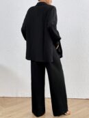 Conjunto Casual de Blusa Suelta y Pantalones con Manga Caída