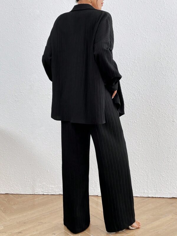 Conjunto Casual de Blusa Suelta y Pantalones con Manga Caída - Image 8