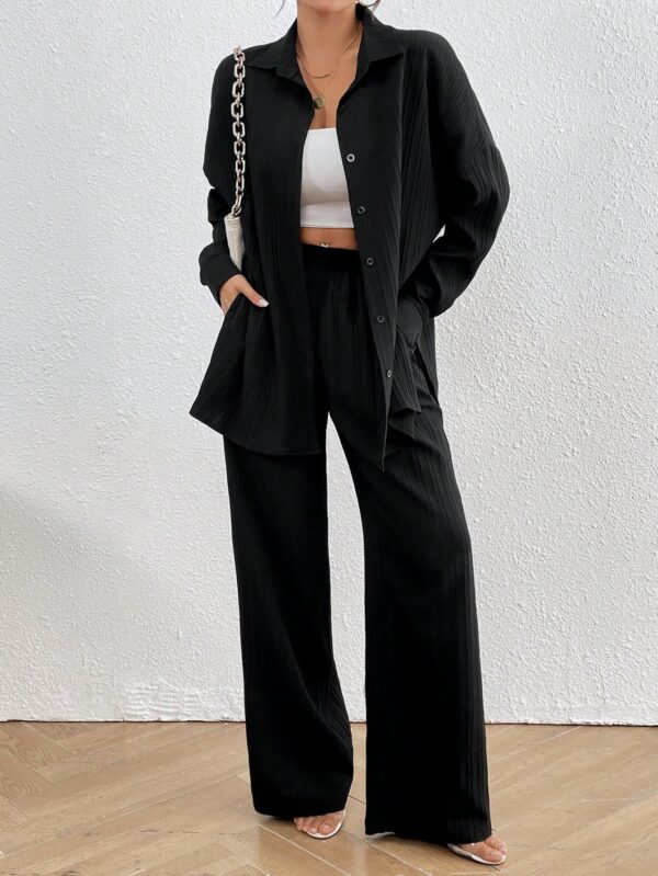 Conjunto Casual de Blusa Suelta y Pantalones con Manga Caída - Image 10