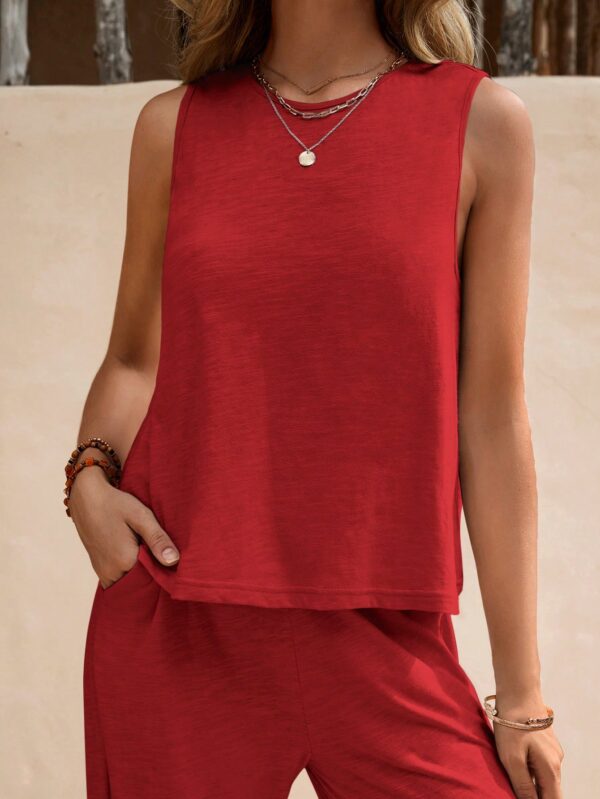 Conjunto Casual Top de Tirantes y Pantalón de Pierna Ancha - Image 33