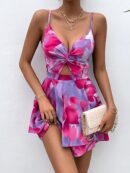 Romper de Verano Tie Dye para Mujer con Recortes y Botón Frontal
