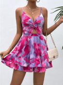 Romper de Verano Tie Dye para Mujer con Recortes y Botón Frontal