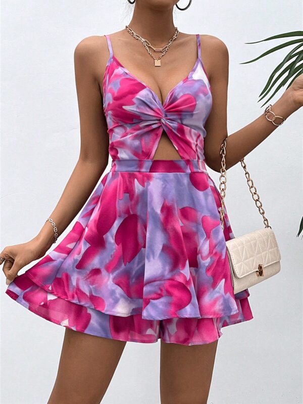 Romper de Verano Tie Dye para Mujer con Recortes y Botón Frontal - Image 16