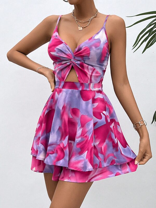 Romper de Verano Tie Dye para Mujer con Recortes y Botón Frontal - Image 17