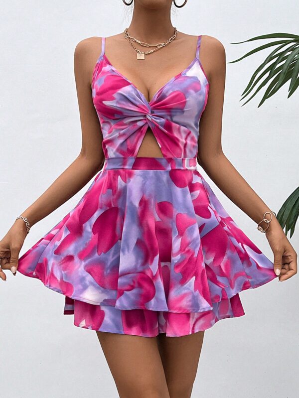 Romper de Verano Tie Dye para Mujer con Recortes y Botón Frontal - Image 18