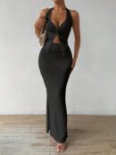 Set de Verano Top Halter con Nudo Frontal y Falda Sirena
