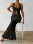 Set de Verano Top Halter con Nudo Frontal y Falda Sirena