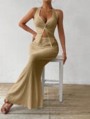 Set de Verano Top Halter con Nudo Frontal y Falda Sirena