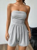 Romper Tubo Ruched Veraniego Sexy de Tiro Alto
