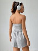 Romper Tubo Ruched Veraniego Sexy de Tiro Alto