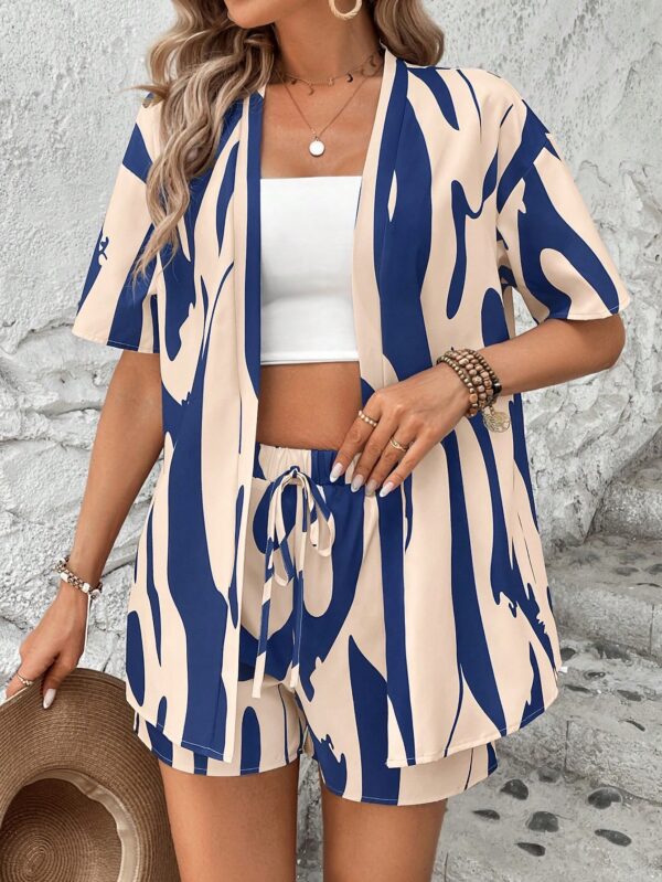 Conjunto Veraniego de Blusa y Shorts con Estampado Geométrico - Image 16