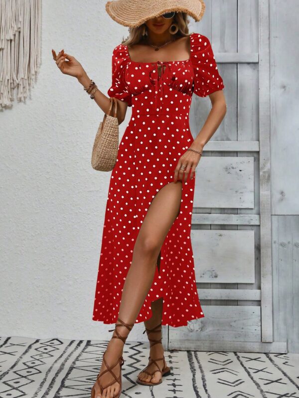 Vestido Largo Boho Floral con Nudo y Abertura en Pierna - Image 94