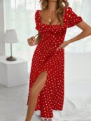 Vestido Largo Boho Floral con Nudo y Abertura en Pierna