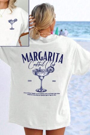 Camiseta Holgada de Verano con Estampado Margarita