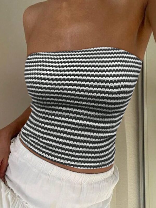 Top de Tubo Texturado sin Hombros y Multicolor para Verano - Image 14