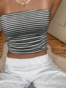 Top de Tubo Texturado sin Hombros y Multicolor para Verano