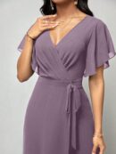 Mono Elegante de Pierna Ancha con Lazo y Mangas Mariposa