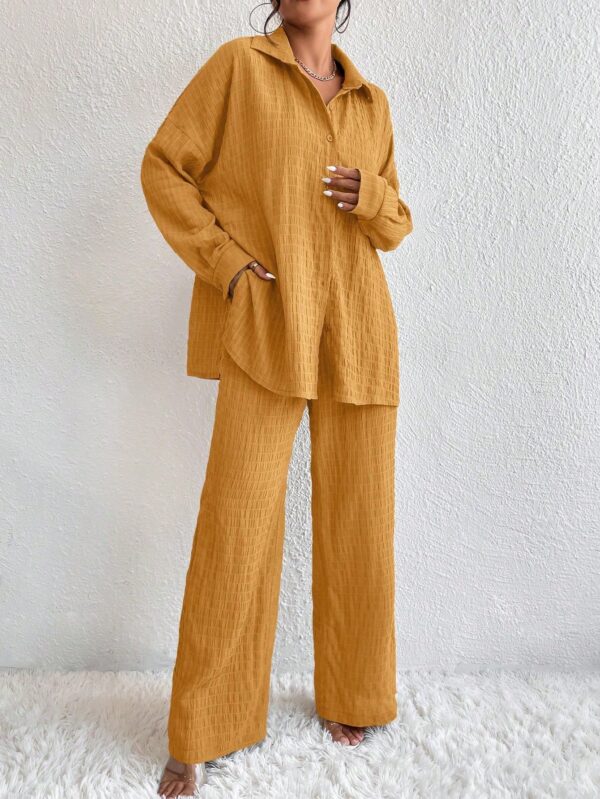 Conjunto Casual de Blusa Suelta y Pantalones con Manga Caída - Image 73