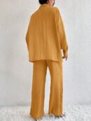 Conjunto Casual de Blusa Suelta y Pantalones con Manga Caída
