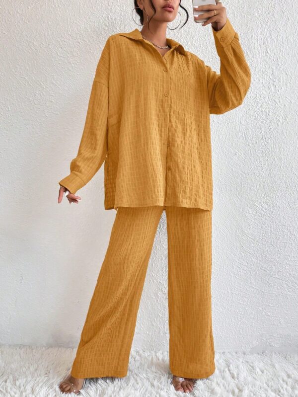 Conjunto Casual de Blusa Suelta y Pantalones con Manga Caída - Image 76