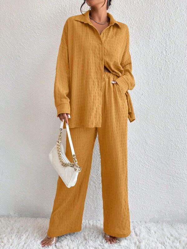 Conjunto Casual de Blusa Suelta y Pantalones con Manga Caída - Image 77